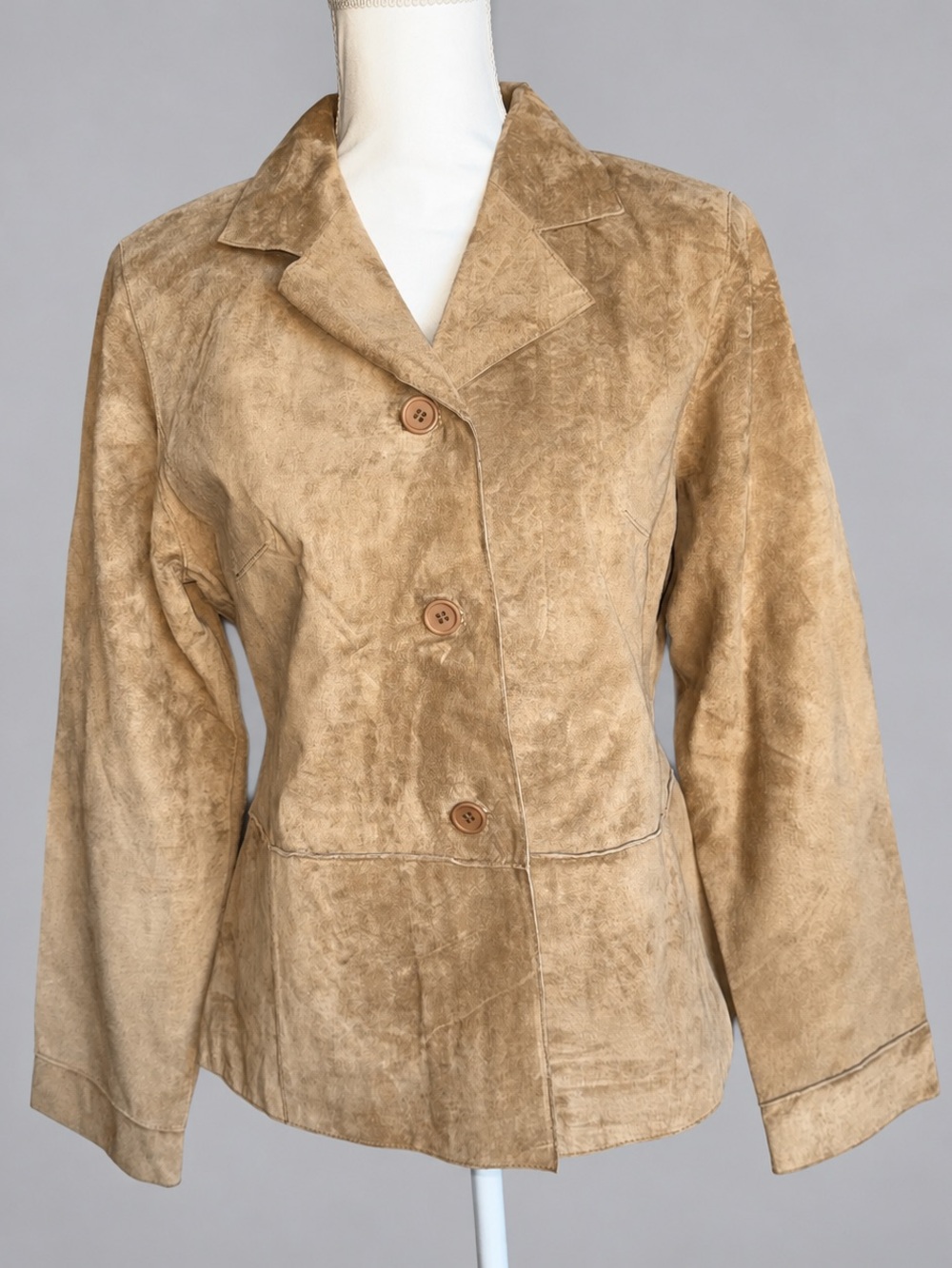 Brandon Thomas Tan Genuine Suede Leather Blazer Medium